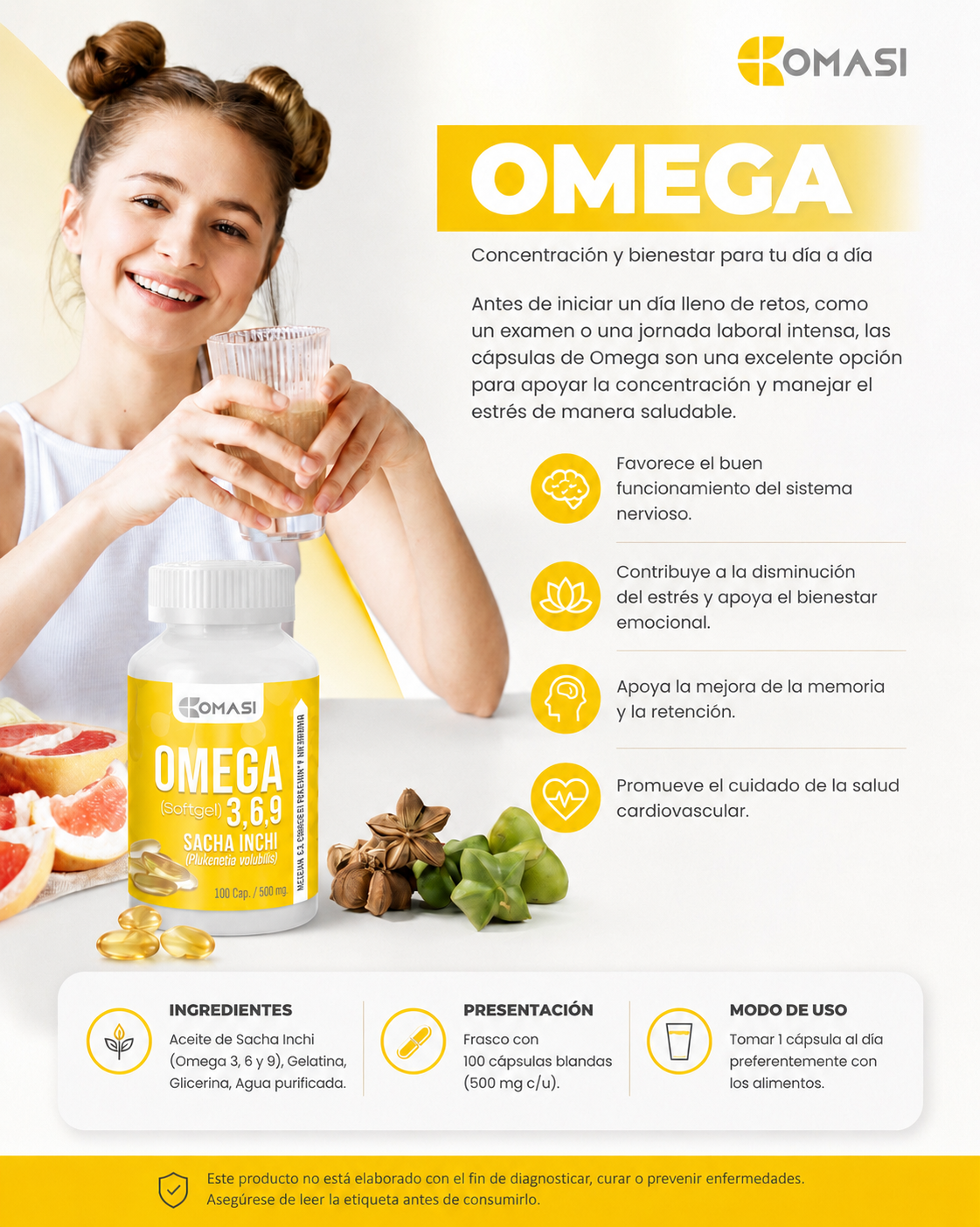 OMEGA 3, 6 y 9 COMASI Concentración y bienestar para tu día a día